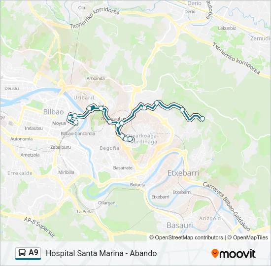 A9 Bus Line Map