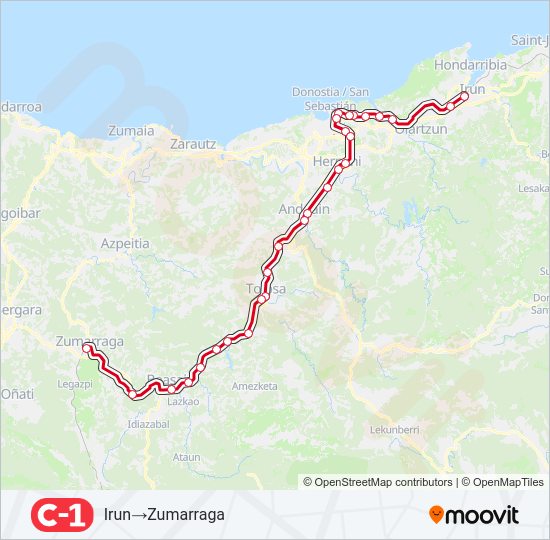 Mapa de C1 de tren