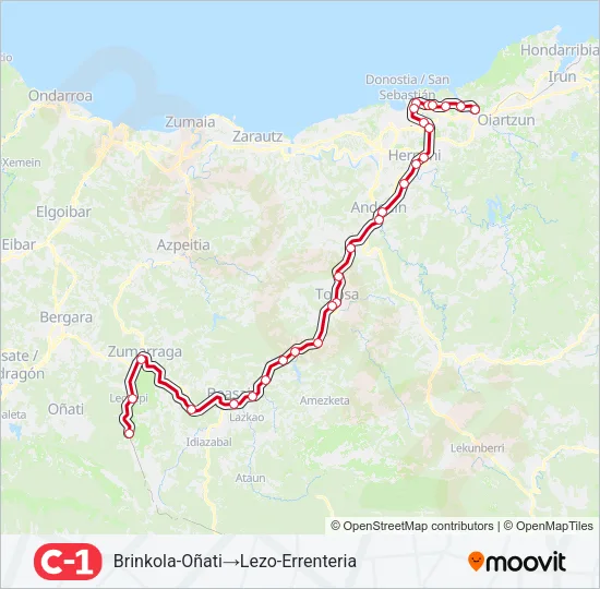 C1 Train Line Map