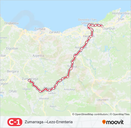 C1 Train Line Map