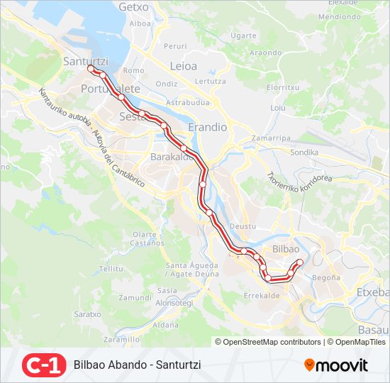C1 Train Line Map