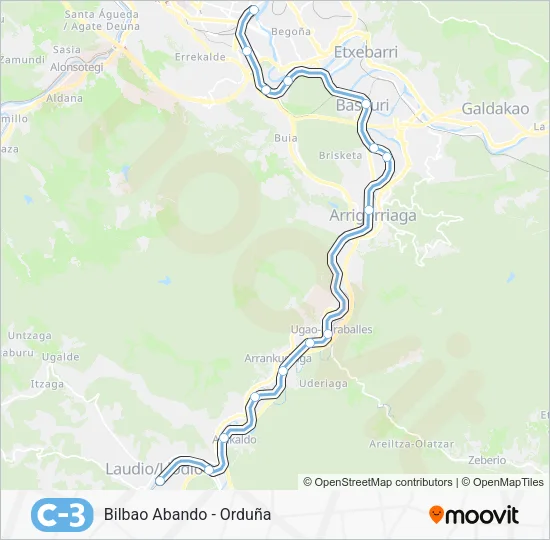 C3 tren Mapa de línia