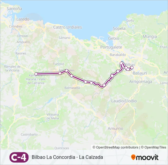C4 Train Line Map