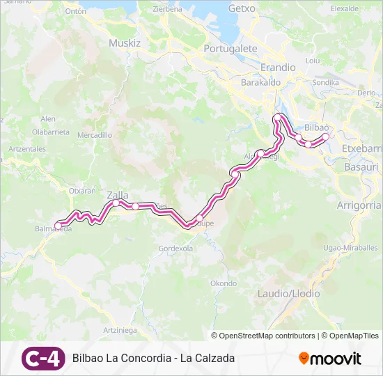 C4 tren Mapa de línia