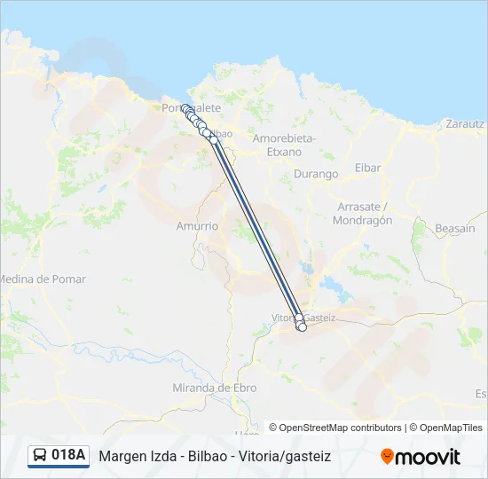 018A Bus Line Map