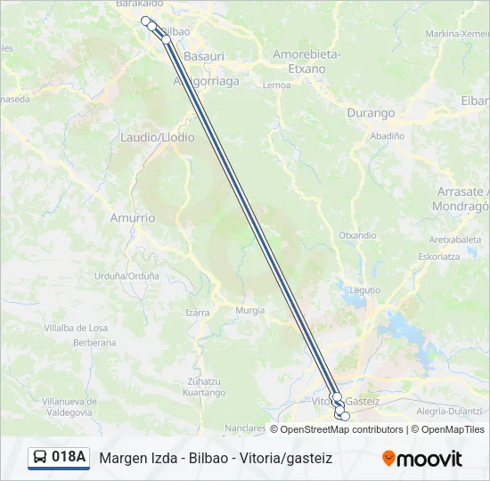 018A Bus Line Map