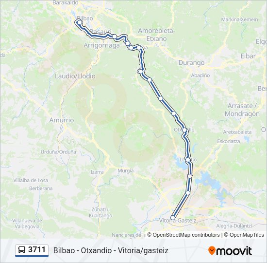 Mapa de 3711 de autobús