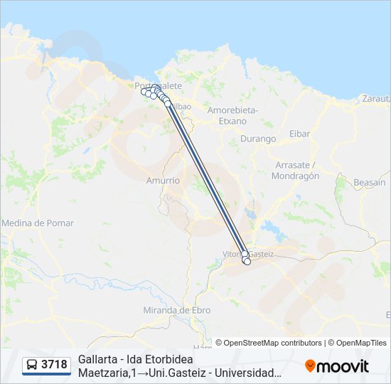 Mapa de 3718 de autobús