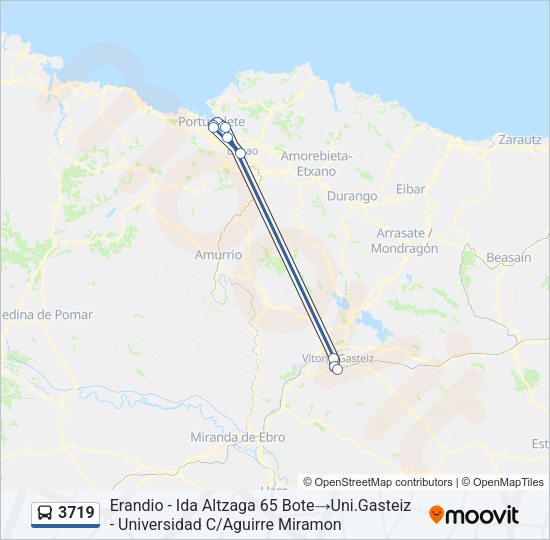 Mapa de 3719 de autobús
