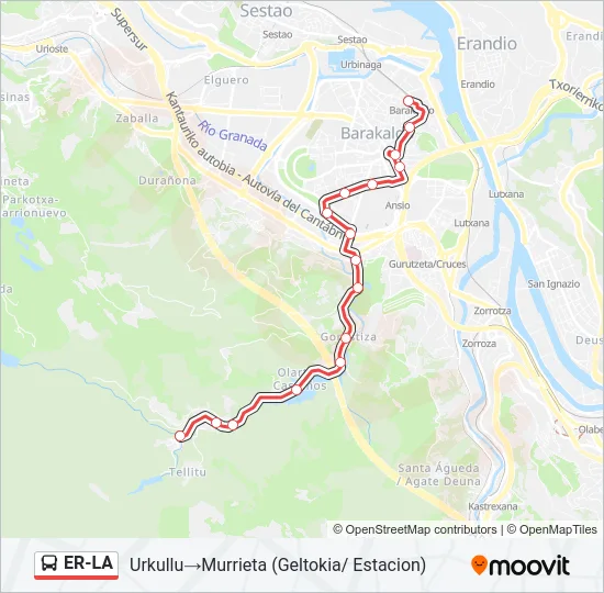 ER-LA Bus Line Map
