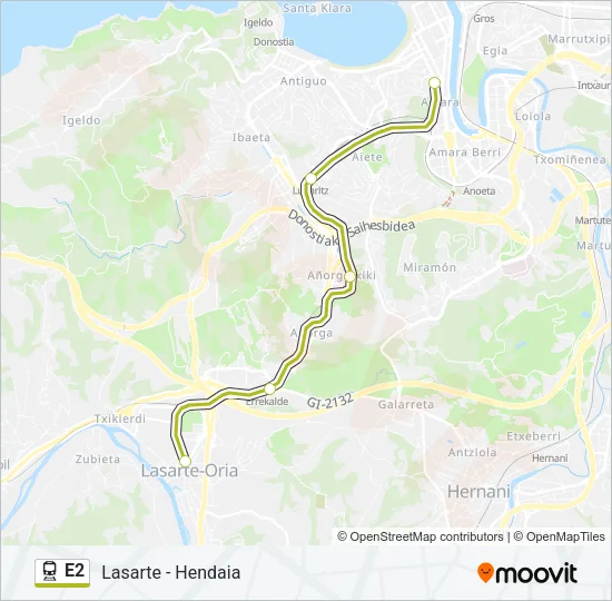 E2 Train Line Map