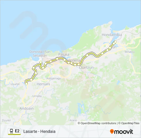 E2 Train Line Map