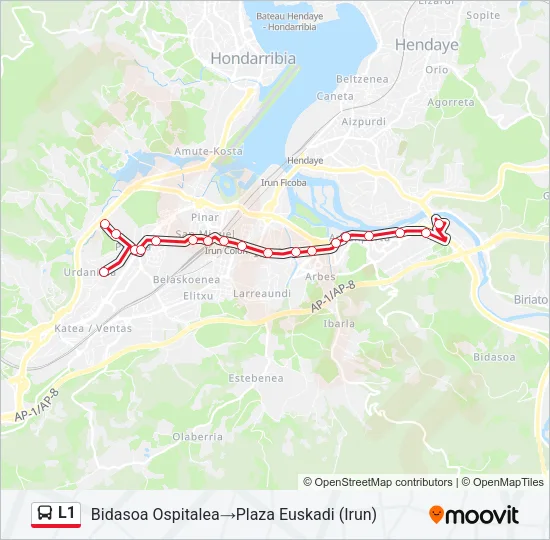 L1 Bus Line Map