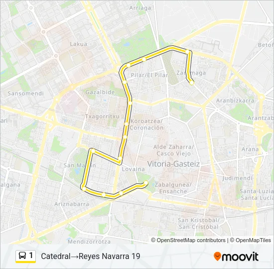 1 Bus Line Map