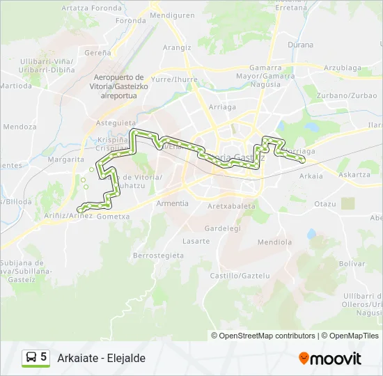 5 Bus Line Map