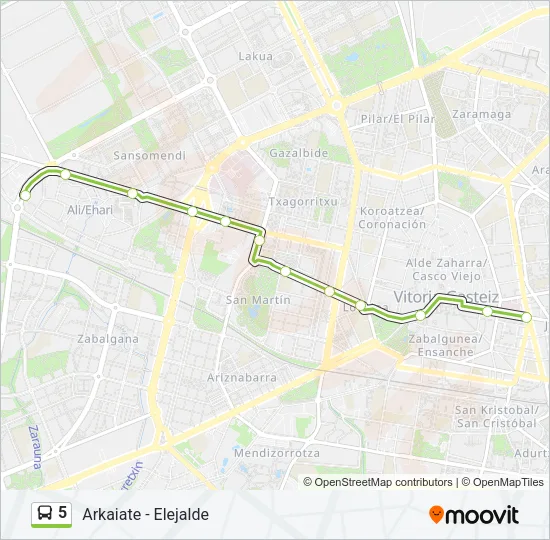 5 Bus Line Map