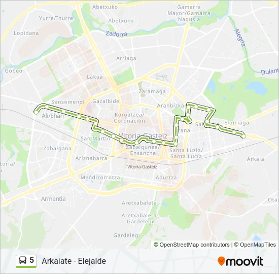 5 Bus Line Map
