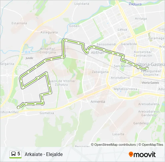 5 Bus Line Map