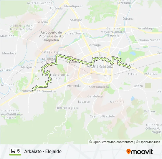 5 Bus Line Map