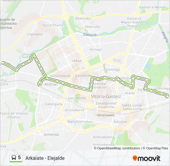 5 Bus Line Map