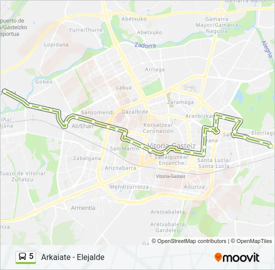 5 Bus Line Map