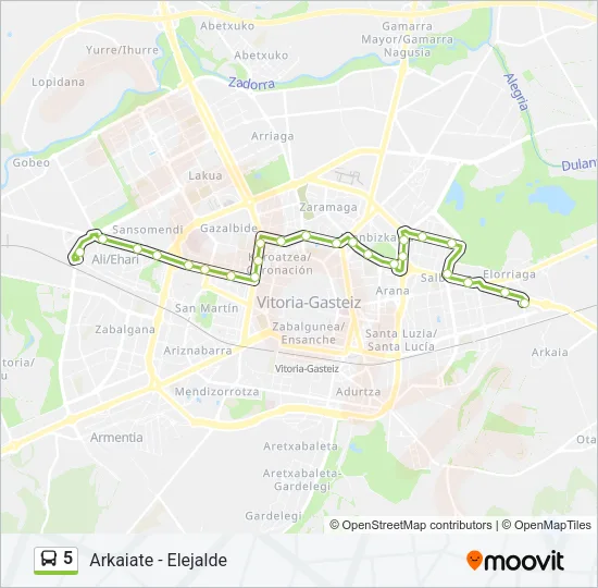 5 Bus Line Map