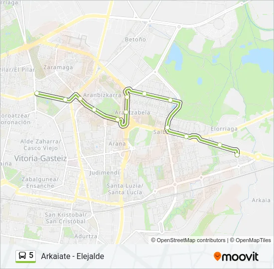 5 Bus Line Map