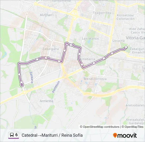 6 Bus Line Map