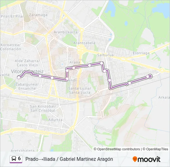 6 Bus Line Map