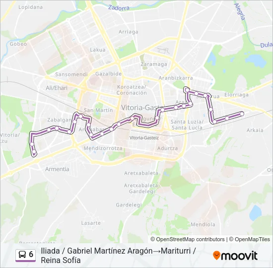 6 Bus Line Map