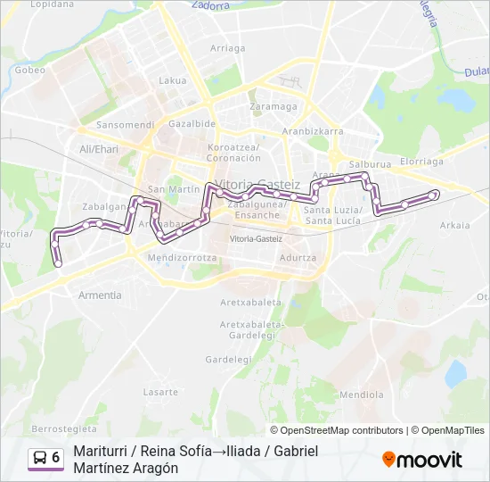 6 Bus Line Map