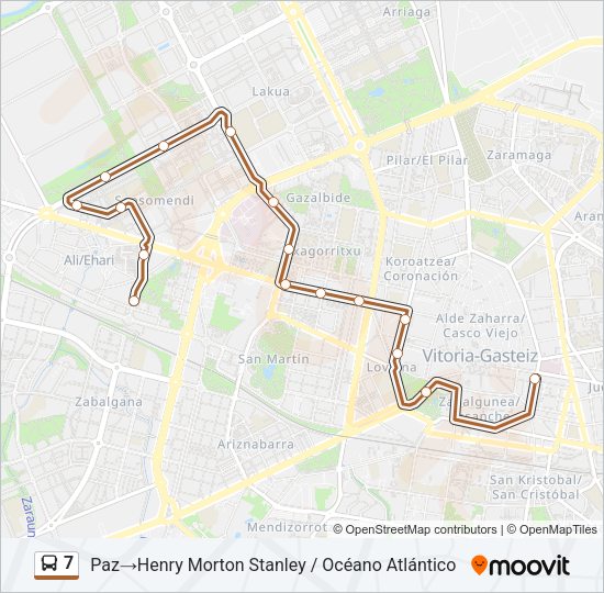 7 Bus Line Map