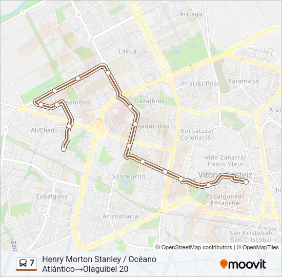 7 Bus Line Map