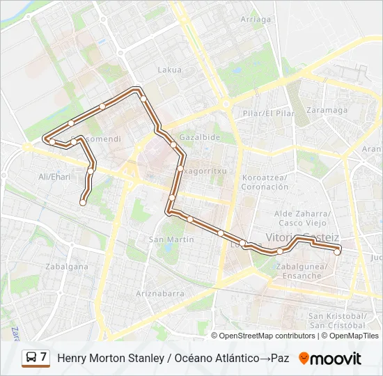 7 Bus Line Map