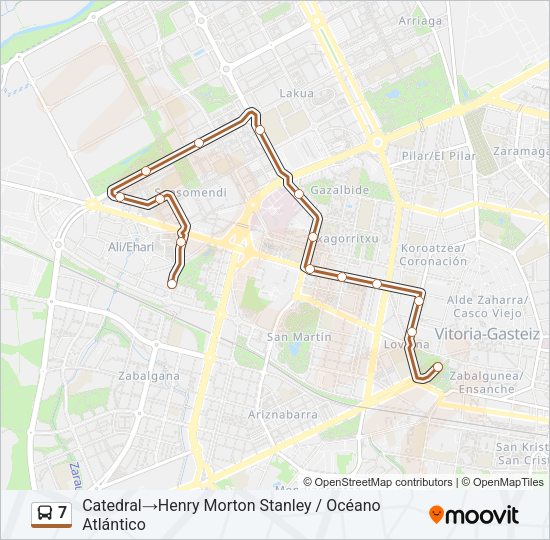 7 Bus Line Map