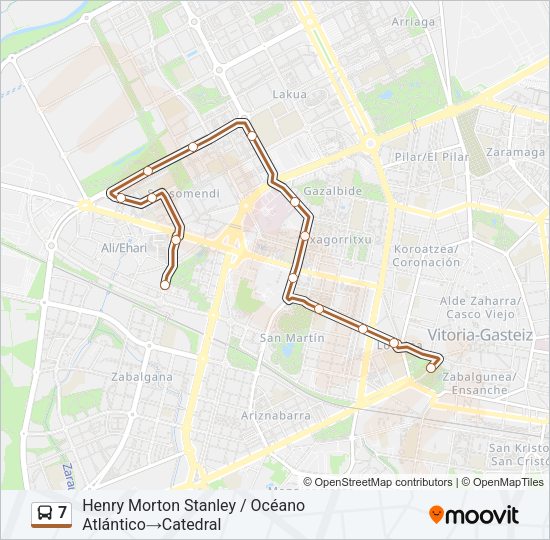 7 Bus Line Map