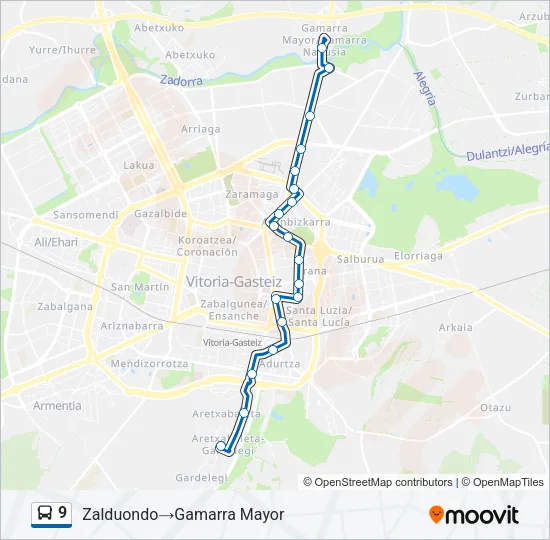 9 Bus Line Map