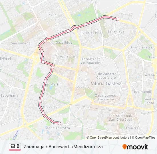 B Bus Line Map