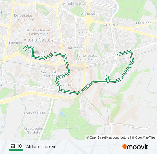 Mapa de 10 de autobús