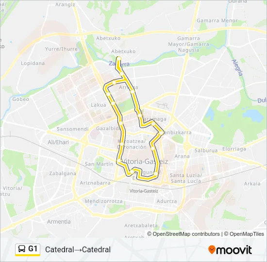 G1 Bus Line Map