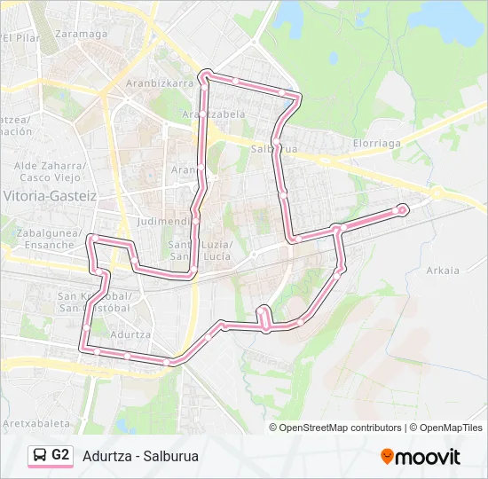 G2 Bus Line Map