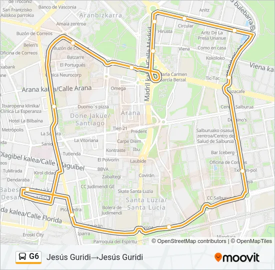 G6 Bus Line Map