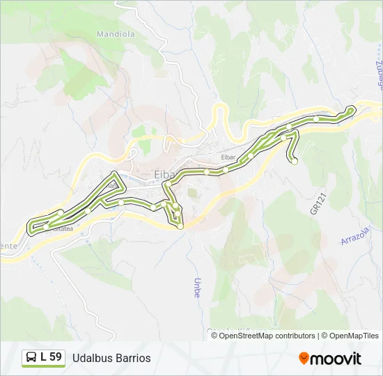 L 59 Bus Line Map