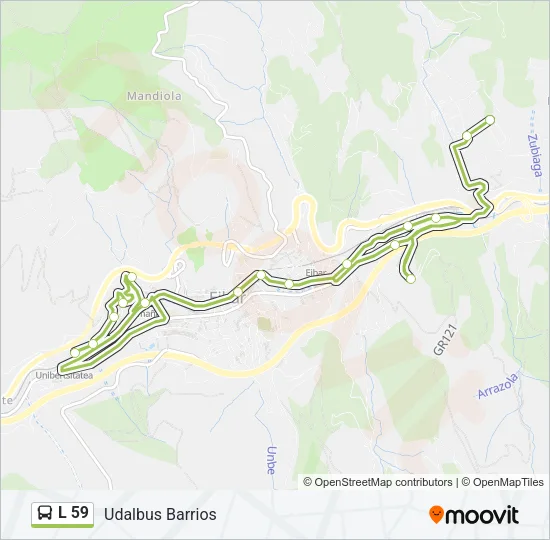L 59 Bus Line Map