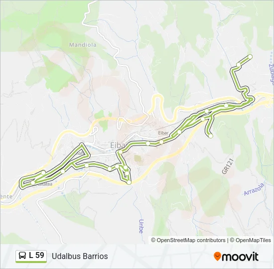 L 59 Bus Line Map