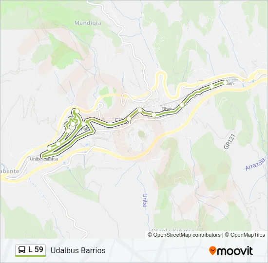 L 59 Bus Line Map