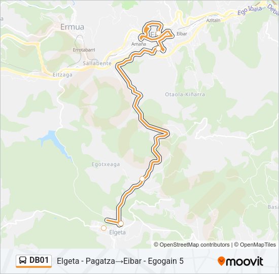 Mapa de DB01 de autobús