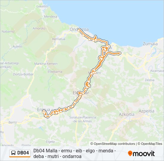 Mapa de DB04 de autobús