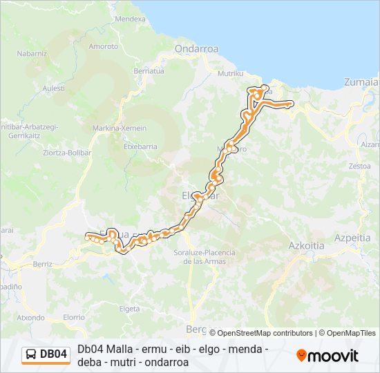 Mapa de DB04 de autobús