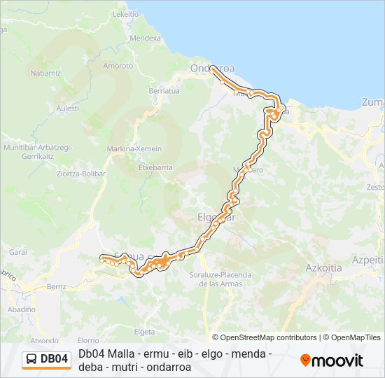 Mapa de DB04 de autobús
